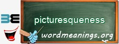 WordMeaning blackboard for picturesqueness